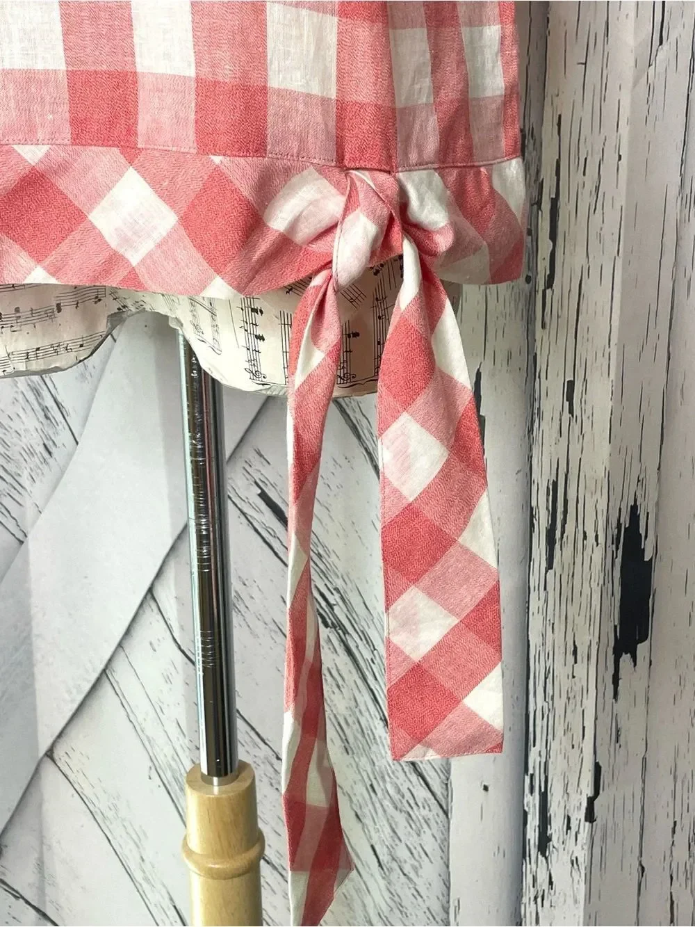 J. Crew Gingham Tie Bow Tank Top Sleeveless 6